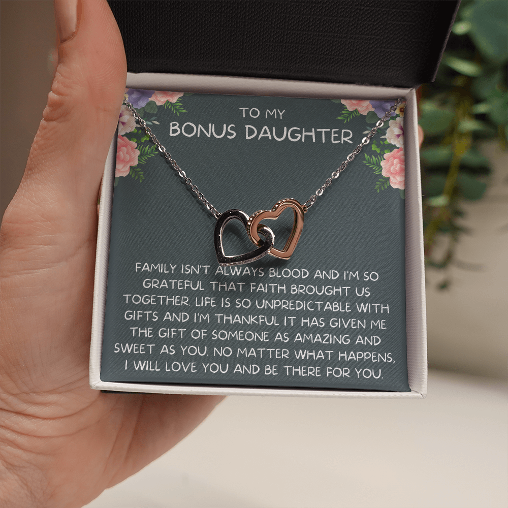 Bonus Daughter Gift Interlocking Hearts
