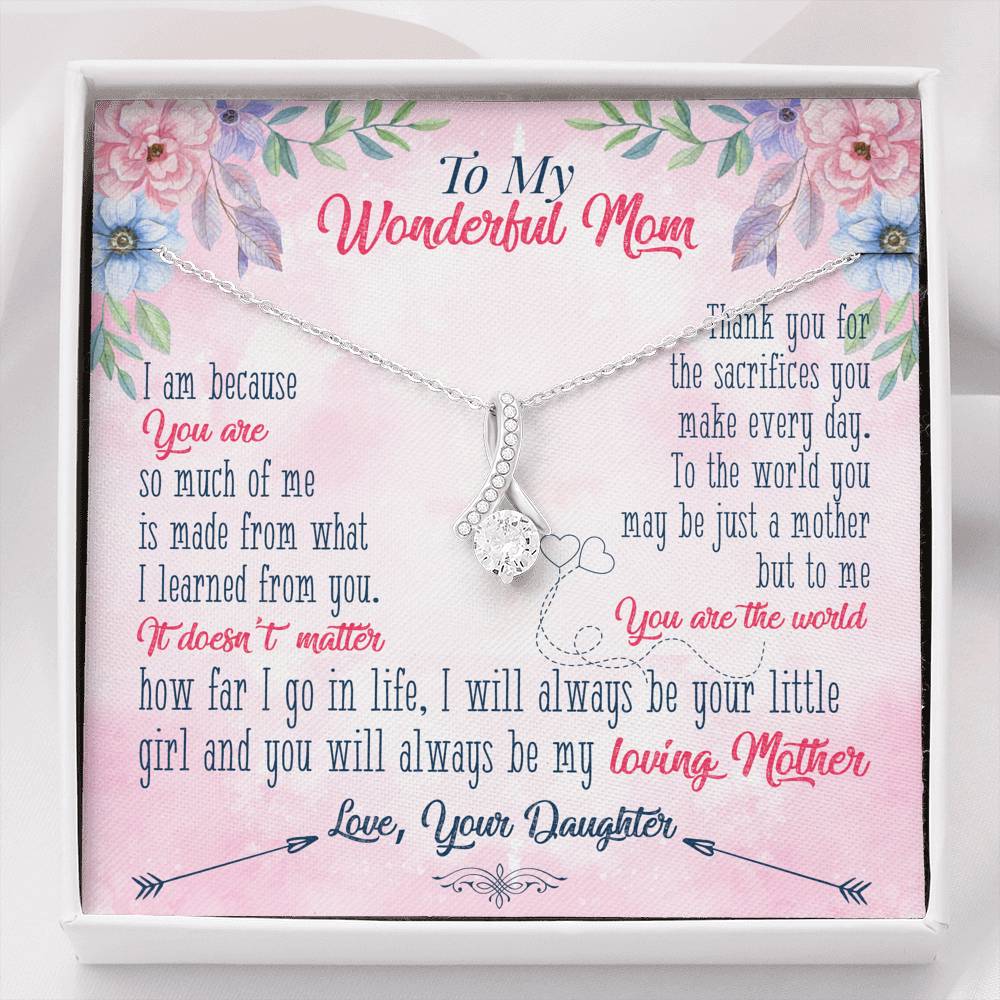 To My Wonderful Mom From Daughter Alluring Necklace