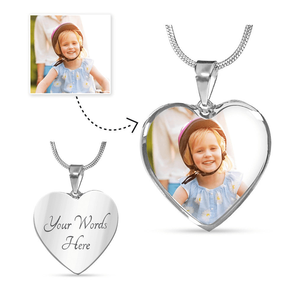 Fully Customizable Photo Heart Bangle with Engraving